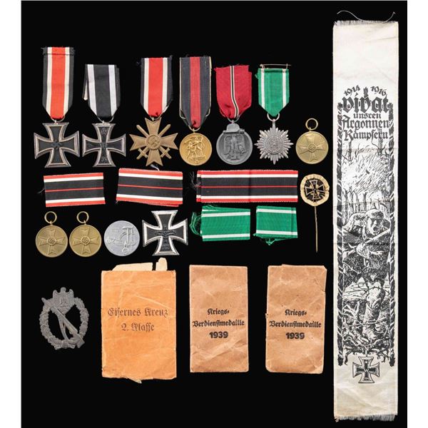 WWII GERMAN MEDALS & A WEST GERMAN IRON CROSS.