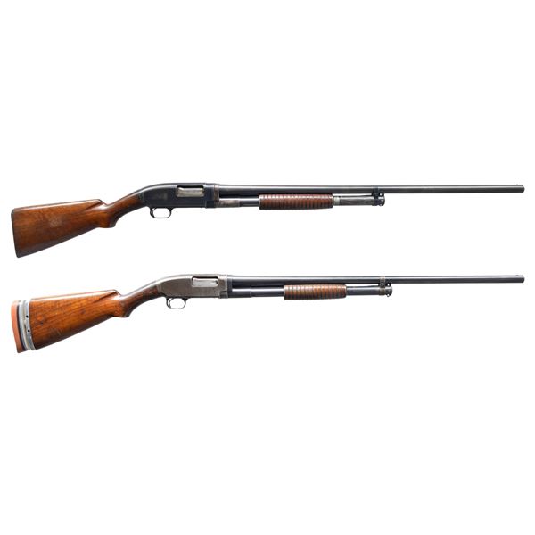 2 WINCHESTER MODEL 12 PUMP ACTION SHOTGUNS.