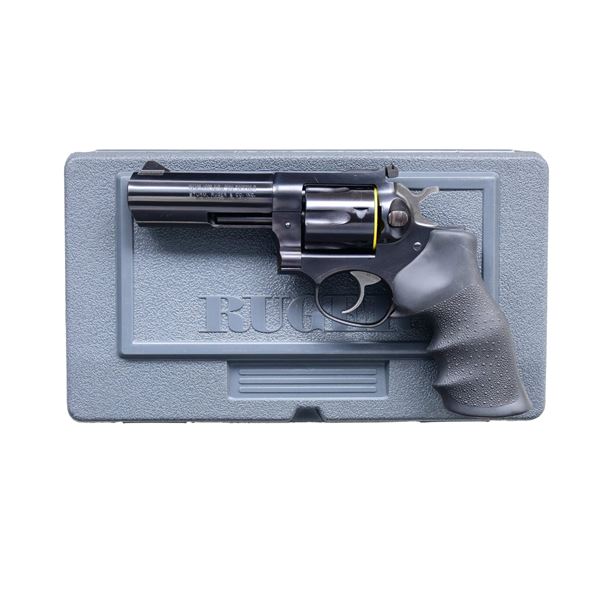 RUGER GP100 DA REVOLVER WITH MATCHING BOX.