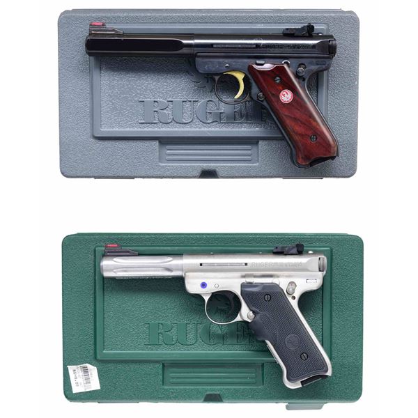2 RUGER MARK III SEMI AUTO PISTOLS WITH MATCHING
