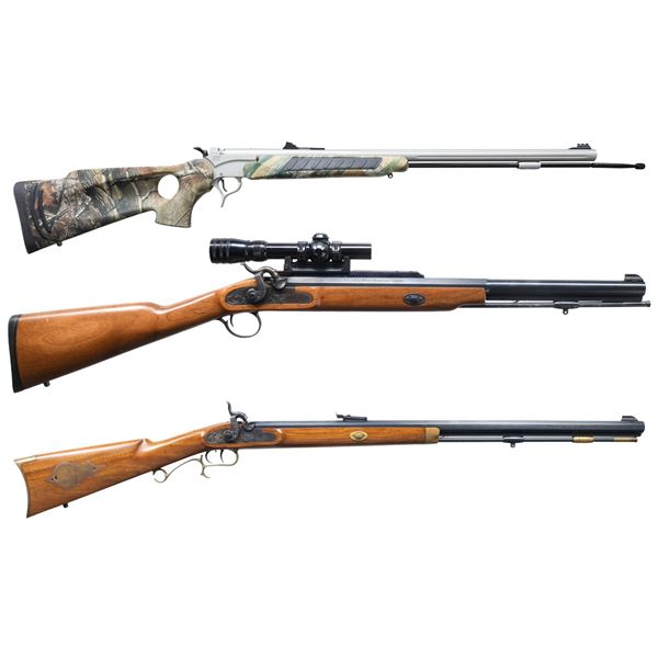 3 THOMPSON CENTER MUZZLELOADING RIFLES.
