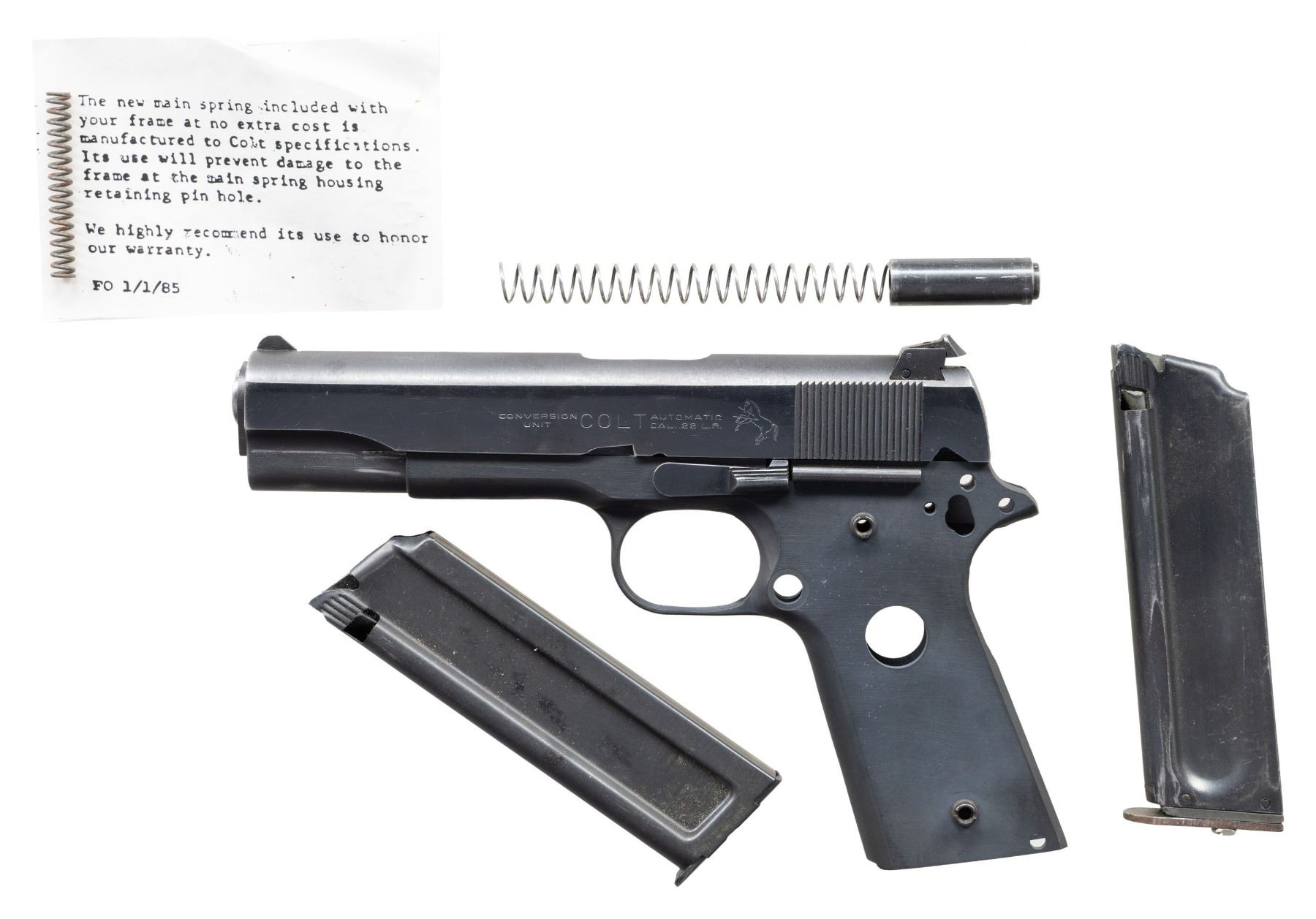 Frame Rmt COLT 22 LR 1911 CONVERSION UNIT ON RMT FRAME. - Poulin Auctions