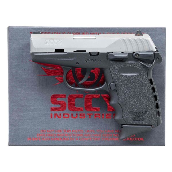 SCCY CPX-1 TT SEMI AUTO PISTOL WITH FACTORY BOX.