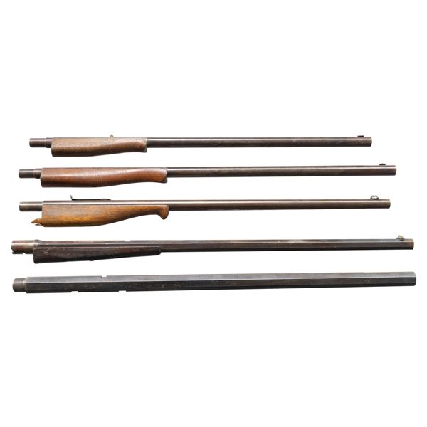 5 RIFLE BARREL SETS - WINCHESTER, 3 STEVENS PLUS