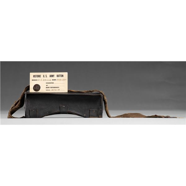 EARLY 19TH CENTURY CARTRIDGE BOX WITH PARTIAL BELT