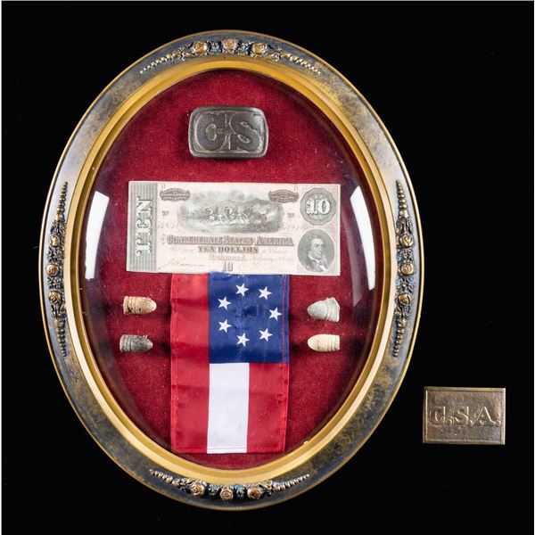 2 CIVIL WAR-STYLE CONFEDERATE BELT BUCKLES &