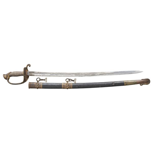 CIVIL WAR ERA US M1852 NAVAL OFFICER'S SWORD.
