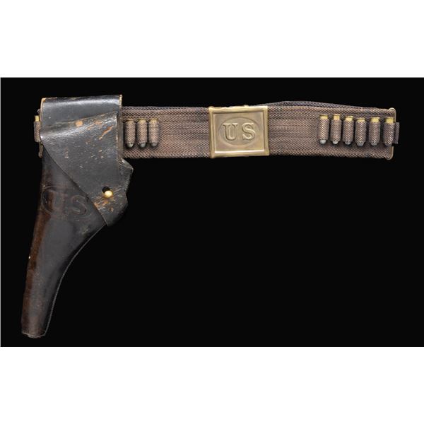 SCARCE US M1887 OFFICER'S CAVALRY CARTRIDGE BELT.