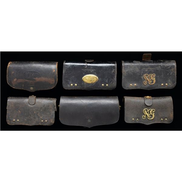 6 US INDIAN WARS PERIOD CARTRIDGE BOXES.