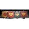 Image 1 : 4 EARLY PAINTED WOODEN SHIELDS FOR HEADQUARTERS