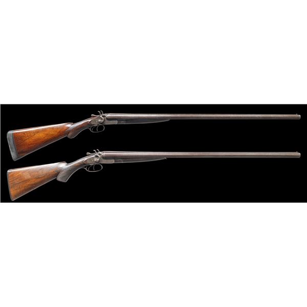 2 BRITISH "W. RICHARDS" SXS HAMMER SHOTGUNS WITH