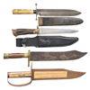 Image 1 : GROUP OF 4 VINTAGE & CUSTOM BOWIE KNIVES.