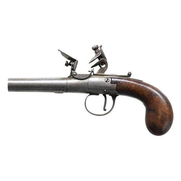 BRITISH SCREW BARREL FLINTLOCK PISTOL.