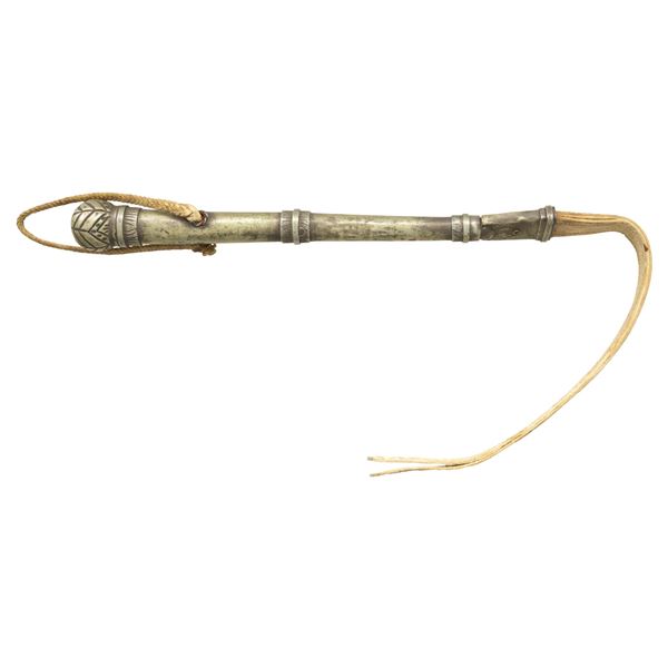 SILVER HANDLED HORSE WHIP.
