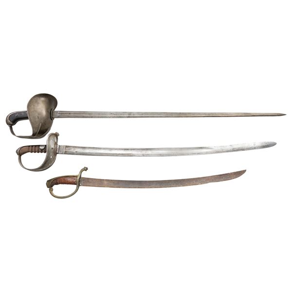 1 US PATTON SABER AND 2 FOREIGN SWORDS.