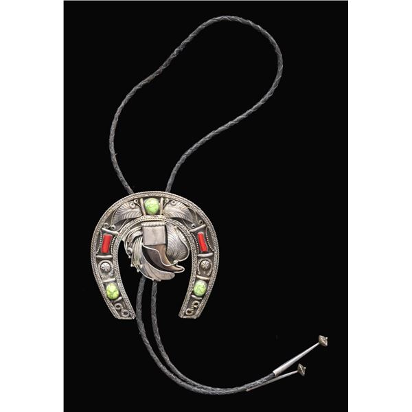 LARGE "VERO" SIGNED STERLING NAVAJO GREEN