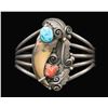 Image 1 : "M. TSOSIE" SIGNED STERLING NAVAJO TURQUOISE, RED