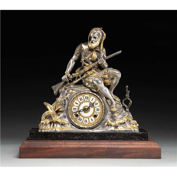 CONTEMPORARY ROBINSON CRUSOE MANTLE CLOCK.