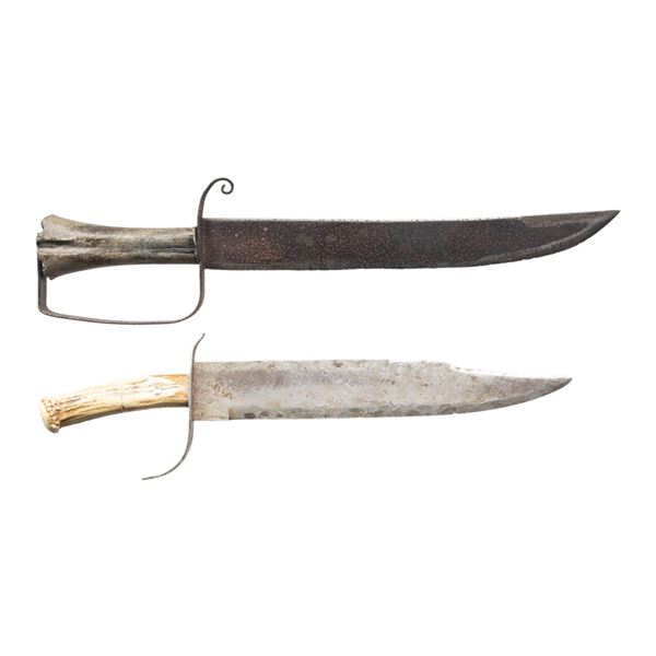 PAIR OF CONFEDERATE-STYLE BOWIE KNIVES.