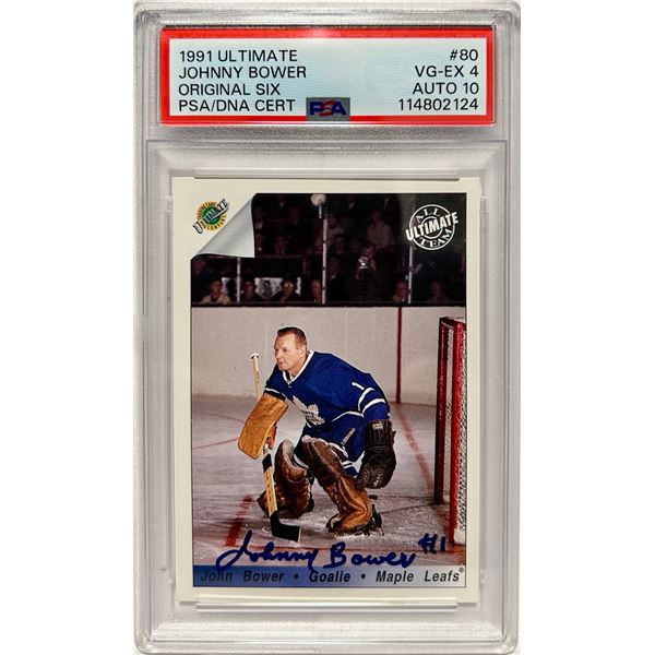 1991 Johnny Bower Auto Slab