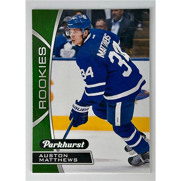 2016 Parkhurst Auston Matthews Green Rookie Card