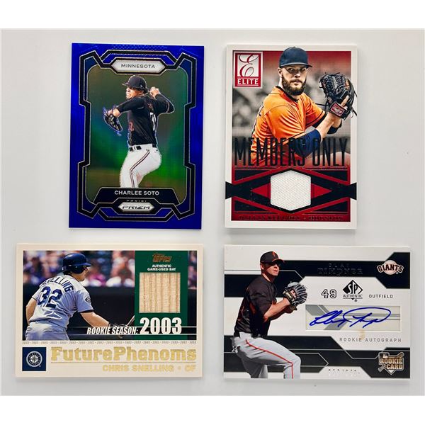 4 Card Baseball Lot - See Description