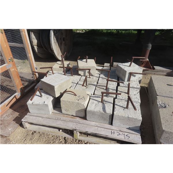 20 Concrete Blocks with Rebar - 5 1/2" x 5 1/2" x 9"