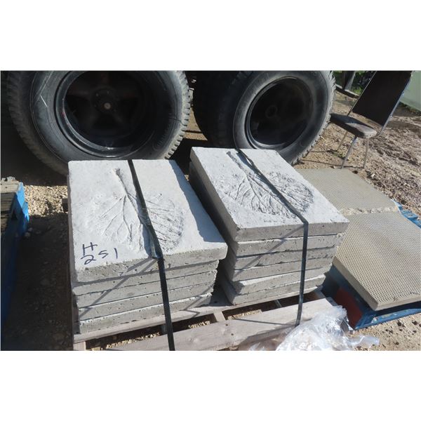 11 Concrete Pads with Stamped Design - 19" x 25 1/2"