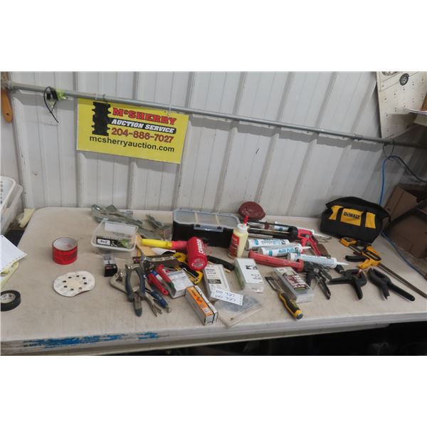 Caulking Gun, Clamps, Tin Snips, Vice Grips, Chisels, Caulking &