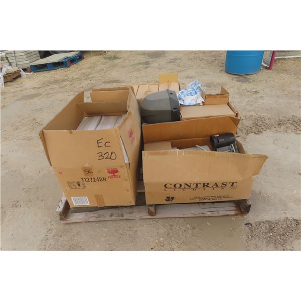Pallet of Electrical: Light Fixtures, Bulbs 