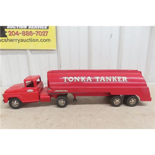 1960s Tonka Tanker (Metal) Truck and (Plastic) Trailer