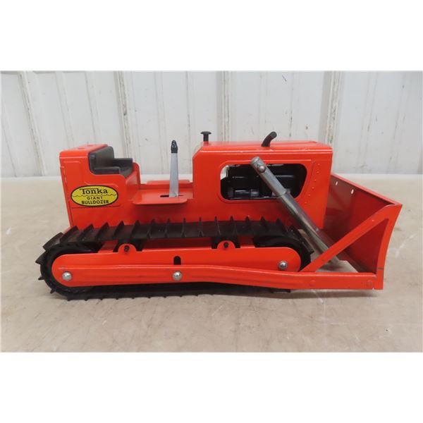 1960s Tonka Giant Bulldozer, Pressed Metal 12'' Long 