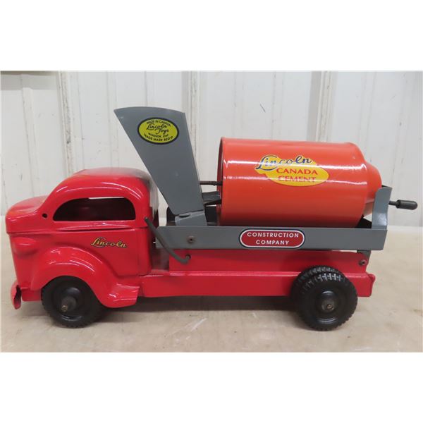 1950s Lincoln Canada Cement Truck, Pressed Metal. Appears 