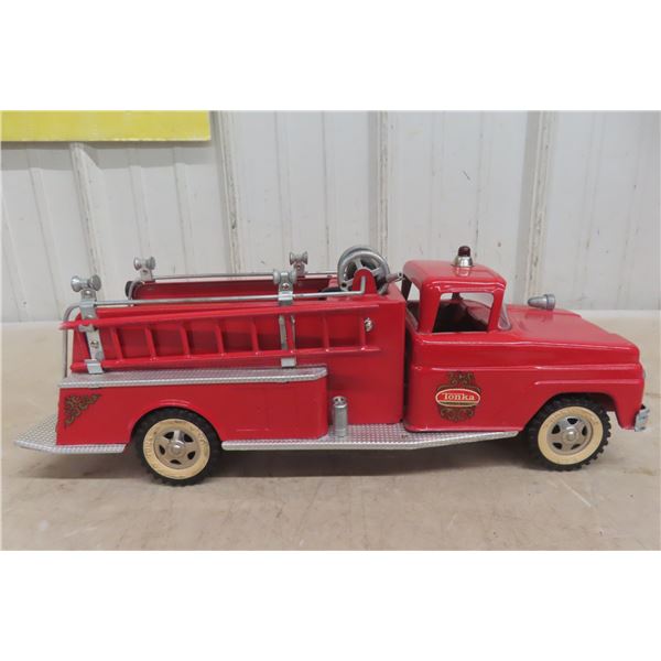 Tonka Pressed Steel Fire Pumper Truck, 1950s or 1960s. 17 1/2'' 
