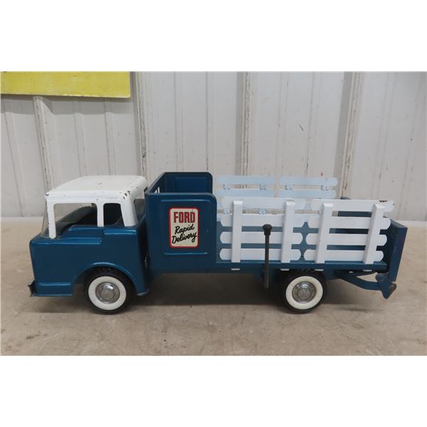 1960s Nylint Ford Rapid Delivery Pressed Metal Truck Stake Body 