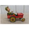 Image 1 : 1940s Unique Art Mfg. Tin Litho Wind Up GI Joe and His Joucing Jeep 