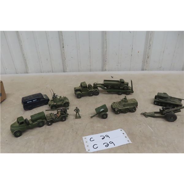 10 Military Dinky Vehicles 