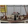Image 15 : Vintage Wood Sculptured Fishing Boat Display 31'' 