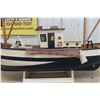 Image 3 : Vintage Wood Sculptured Fishing Boat Display 31'' 