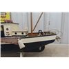 Image 4 : Vintage Wood Sculptured Fishing Boat Display 31'' 