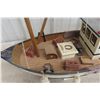Image 5 : Vintage Wood Sculptured Fishing Boat Display 31'' 