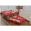 Image 11 : Wood Boat Model Display 21'' Long 