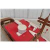 Image 12 : Wood Boat Model Display 21'' Long 