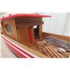 Image 6 : Wood Boat Model Display 21'' Long 