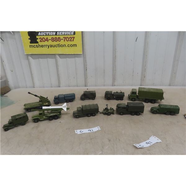 10 Military Dinky Trucks, Tanks & Others. 