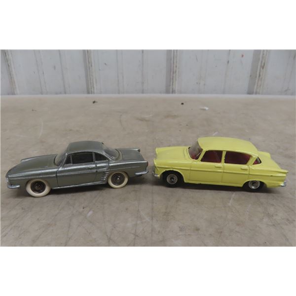 2 Dinky Cars: Singer Vogue, Renault, Both 3'' Long 