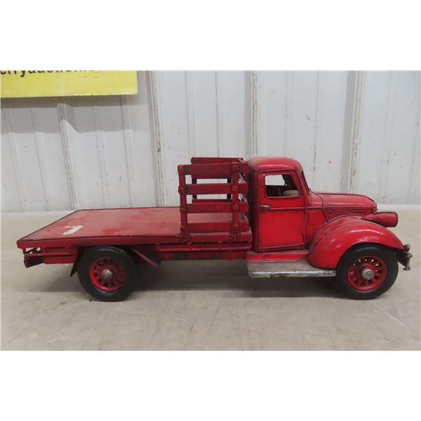 Replica Vintage 1940s Chevrolet Flatbed Service Truck, 17" Long, Metal