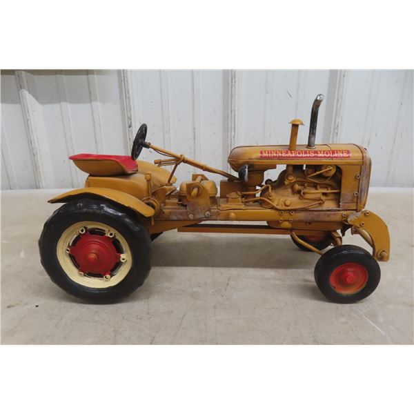 Replica Vintage Minneapolis-Moline Tractor Model, 14" Long, Metal