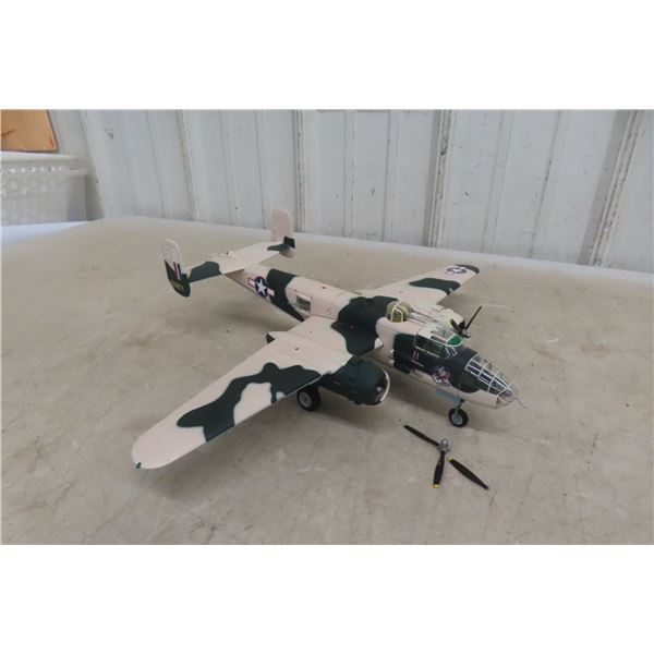 Replica WWII B-25 Mitchell Die-Cast Model, 13 1/2" Long, 17" Wingspan