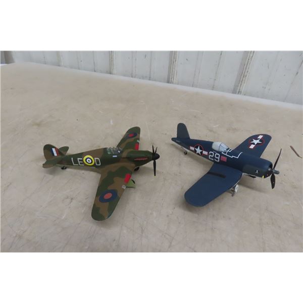 Two Replica Die-Cast Airplanes, Approx. 8" Long, 10" Wingspan Each